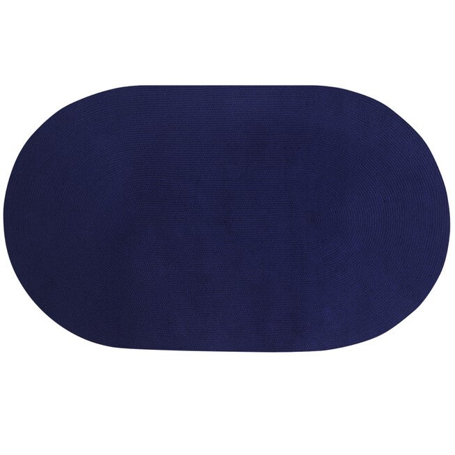 Alpine Braid Collection Reversible Indoor Area Rug, 60 inches x 96 inches Oval in Better Trends, NAVY SOLID, hi-res image number 0