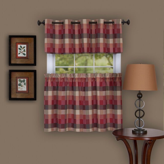 Harvard Valance w/10 Sm Grommets, BURGUNDY, hi-res image number 0