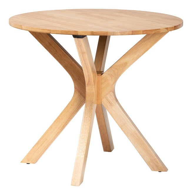 Kenji Modern Natural Brown Finished Wood 34-Inch-Wide Round Wood Dining Table, NATURAL BROWN, hi-res image number null
