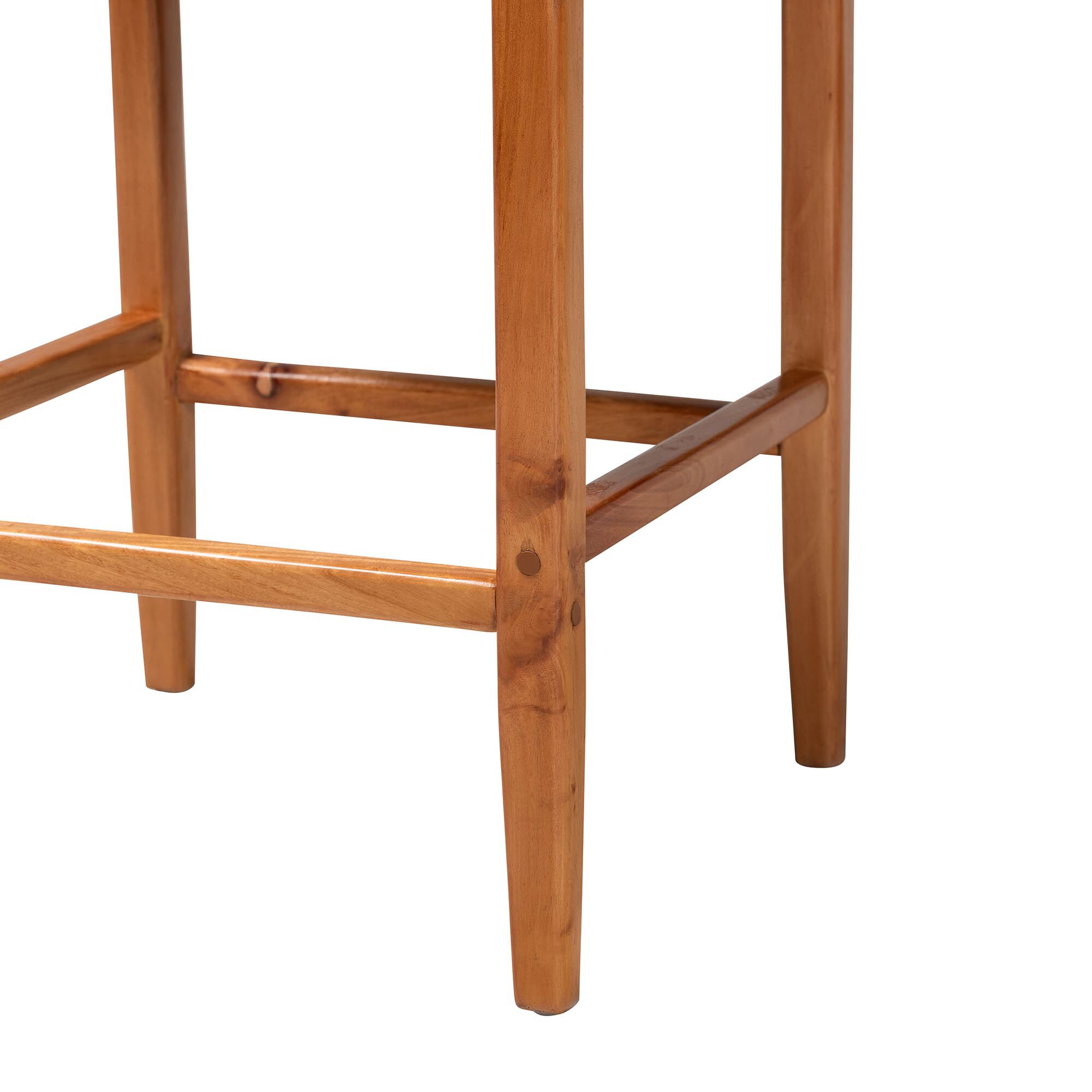 Chatura Natural Rattan and Mahogany Wood 2-Piece Counter Stool Set, HONEY, alternate image number 5