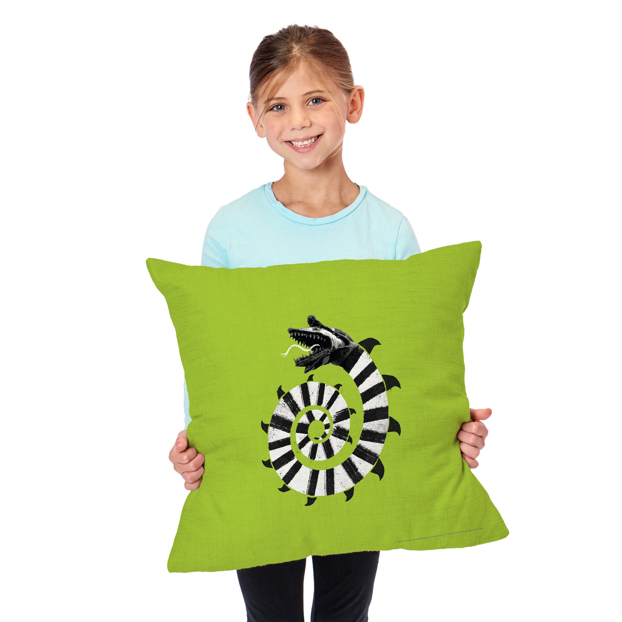 Warner Bros. Beetlejuice Mind The Sandworms Throw Pillow 18X18 Inches, GREEN, alternate image number 2