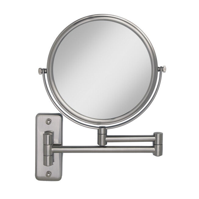 Two-Sided Dual-Arm Wall Mount Mirror 5X/1X, NICKEL, hi-res image number 0