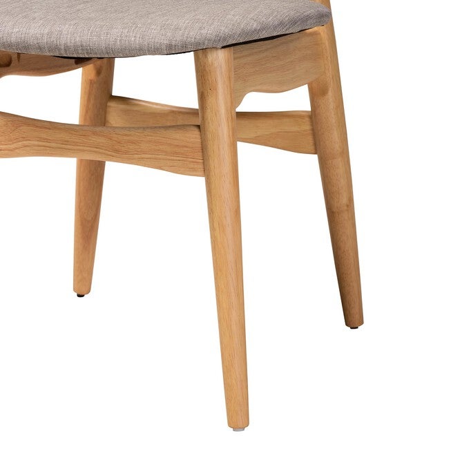 Tarana Mid-Century Modern Grey Fabric And Walnut Brown Finished Wood 2-Piece Dining Chair Set, , alternate image number 11