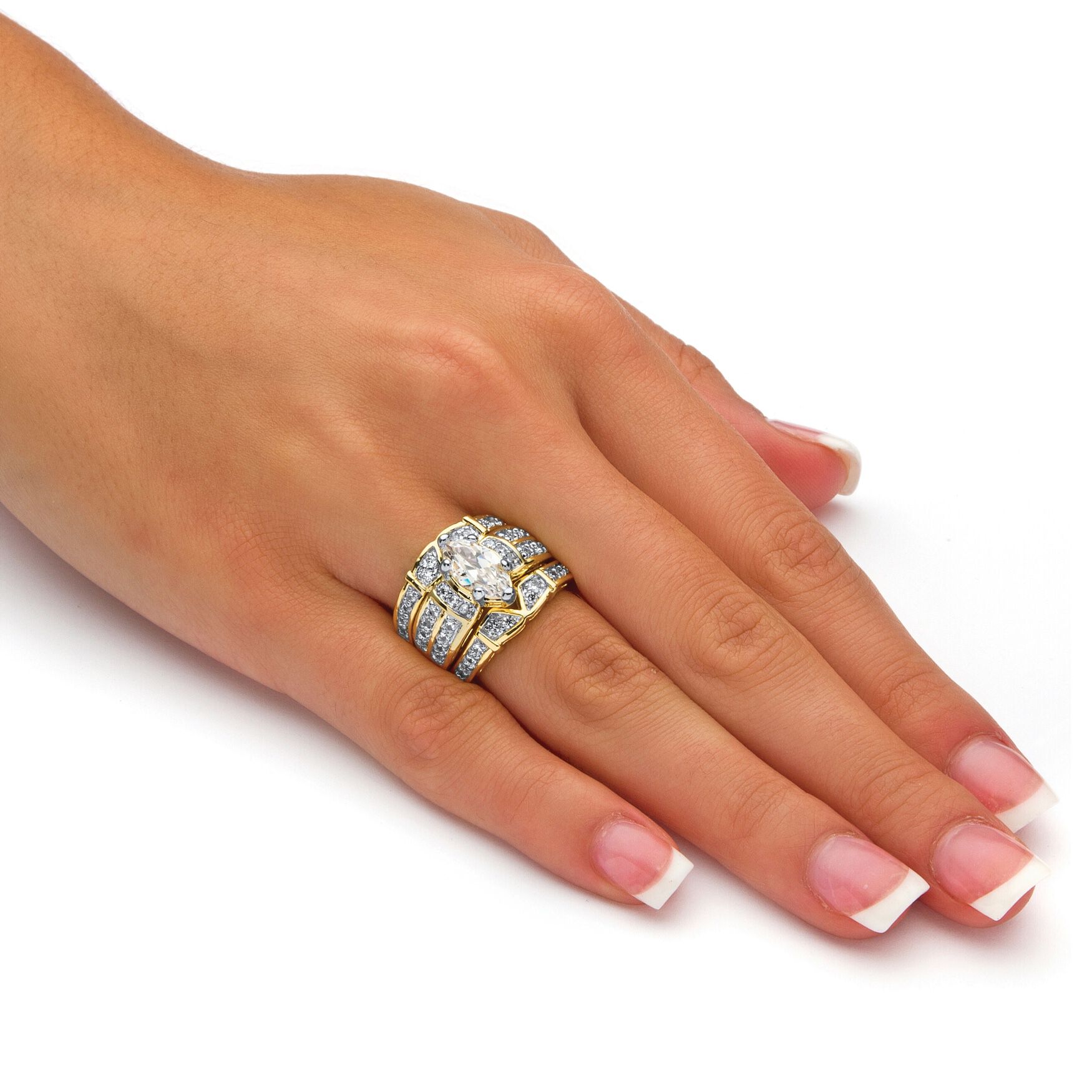 3 piece ring set gold