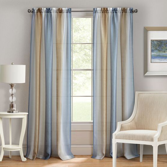 Spectrum Rod Pocket Window Curtain Panel, SILVER GOLD, hi-res image number null