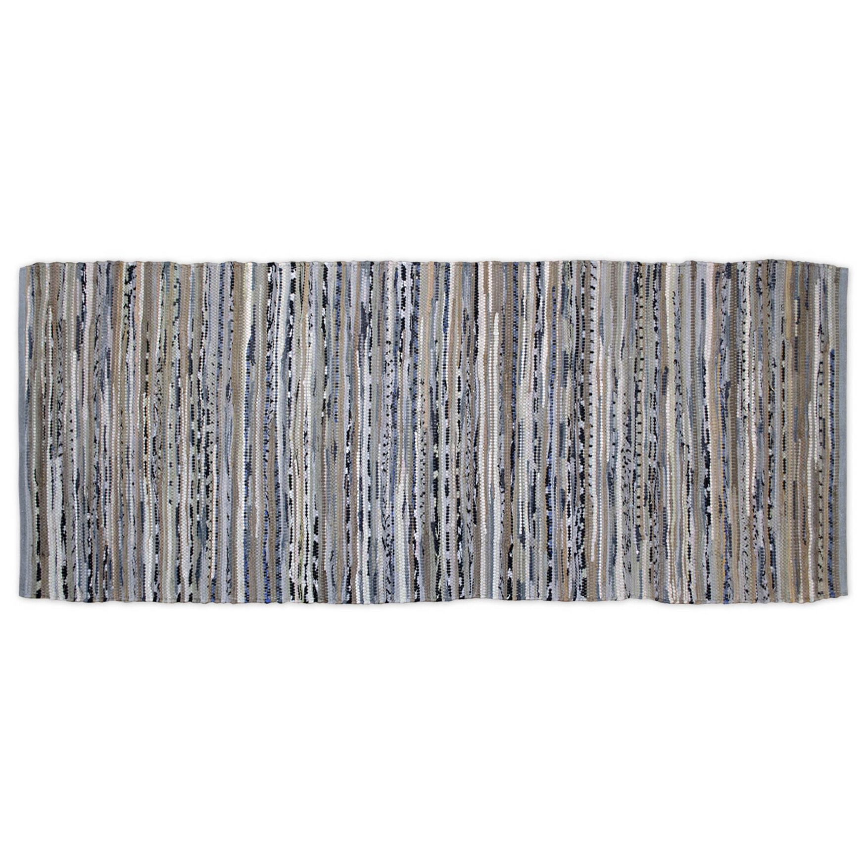 Handmade Gray Rag Rug - Multi Color 2'3