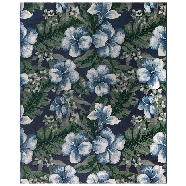 Liora Manne Marina Floral Indoor/Outdoor Rug, NAVY, hi-res image number 0