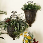 Set Of 2 Brown Metal Traditional Planter, , alternate image number null