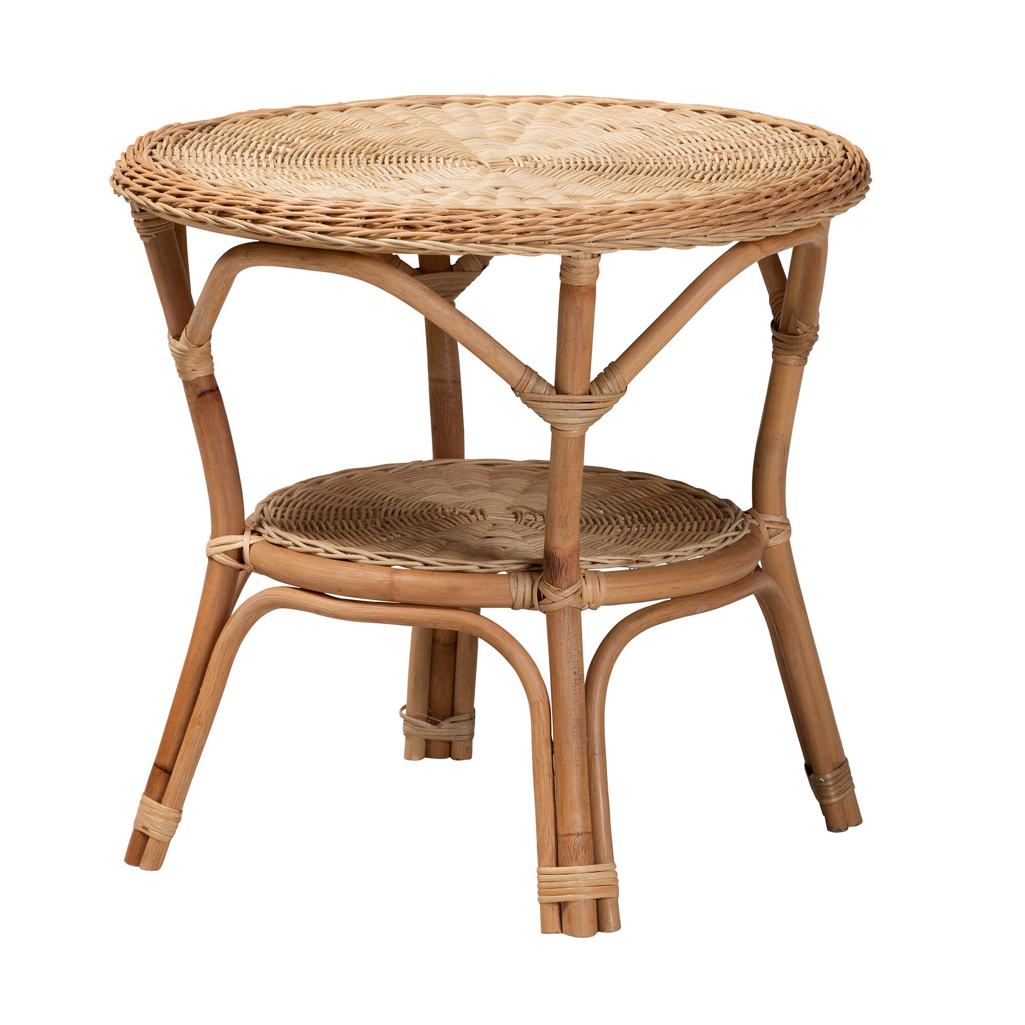 Abbey Modern Bohemian Natural Brown Antique Rattan Coffee Table, NATURAL BROWN, alternate image number 2