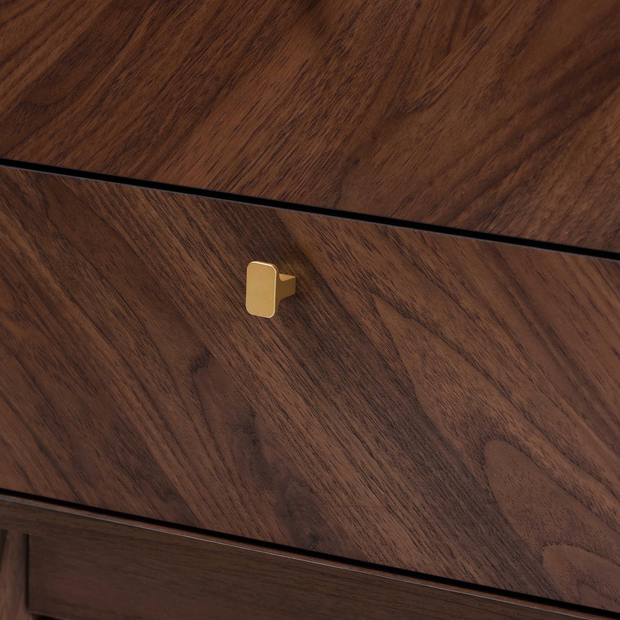 Markell Mid-Century Transitional Walnut Brown Finished Wood 2-Drawer Nightstand, WALNUT BROWN, alternate image number 6