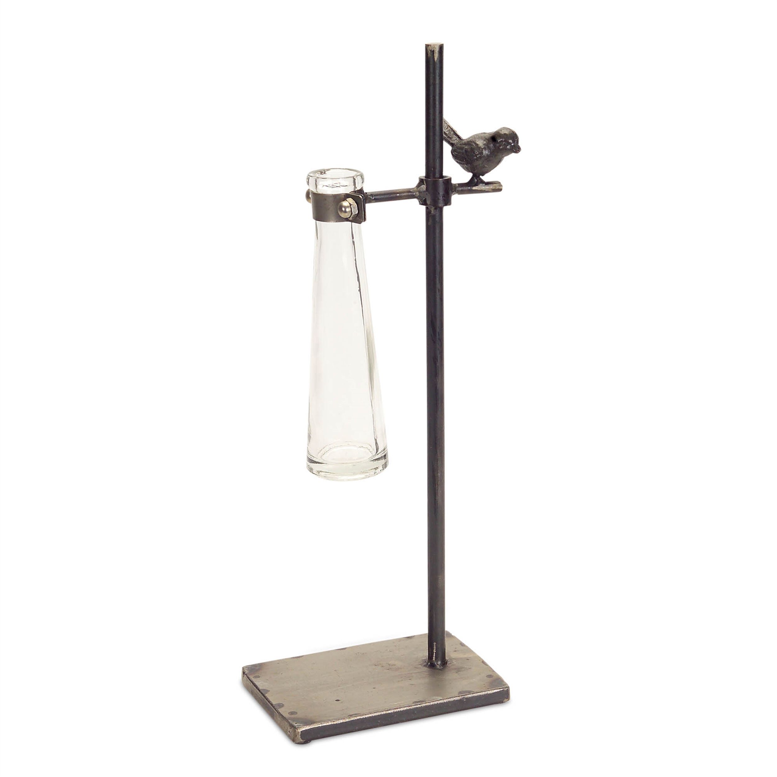 Hanging Bud Vase with Metal Stand Set of 2, BROWN, alternate image number 2
