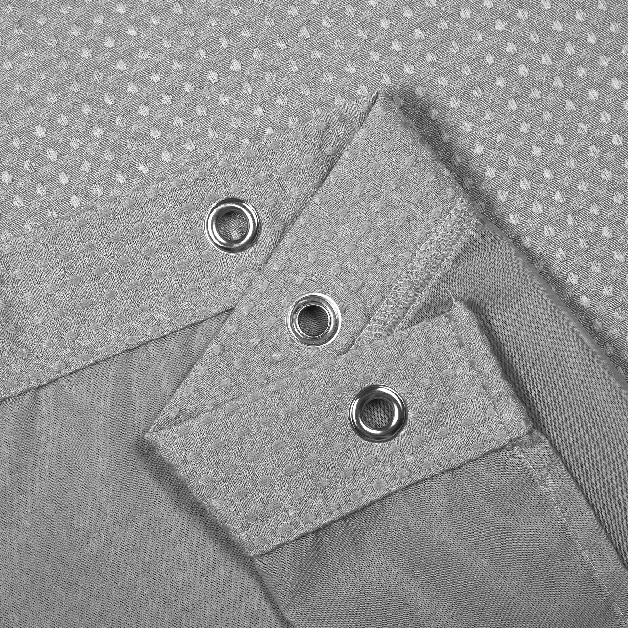 Dobby Waffle Shower Curtain with Snap-in Liner, Hooks included, GRAY, alternate image number 4