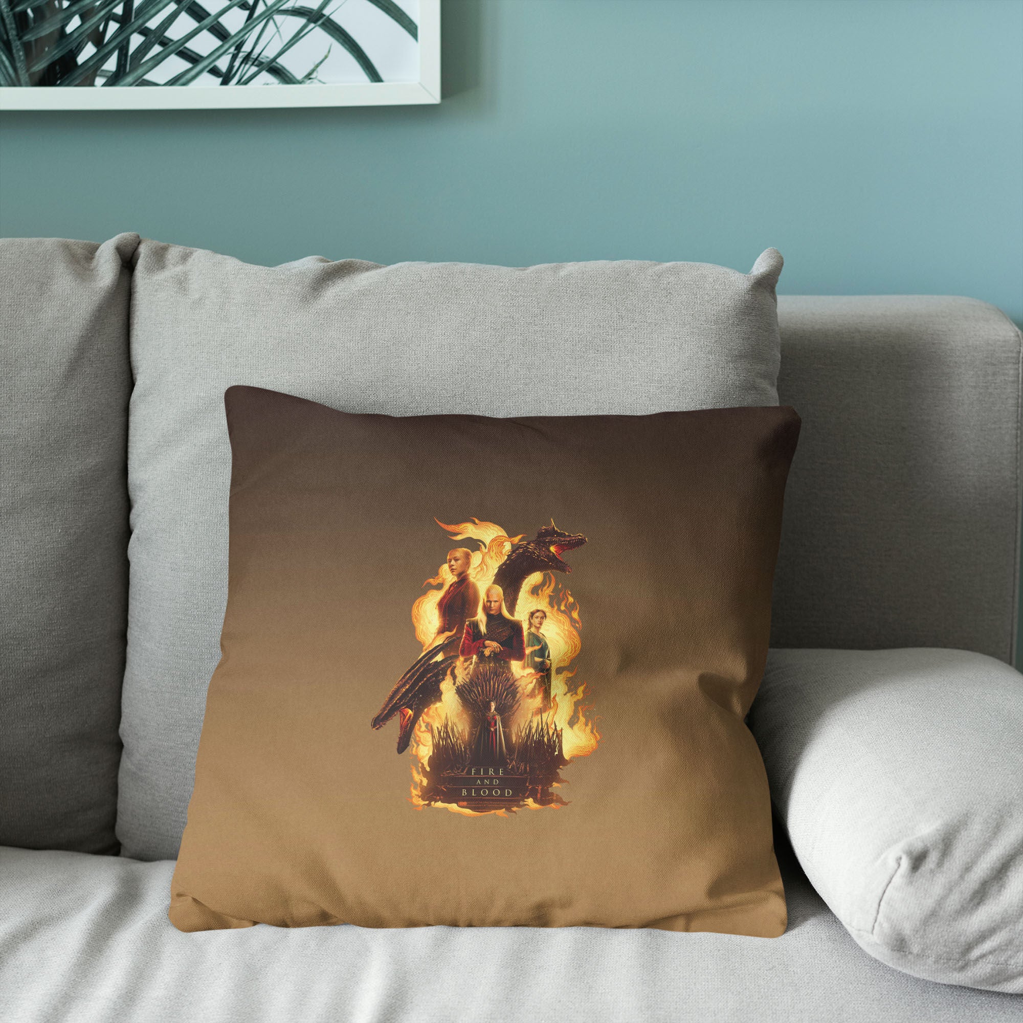 Warner Bros. House of the Dragon Fire and Blood Reigns Throw Pillow 18X18 Inches, BROWN, alternate image number 3