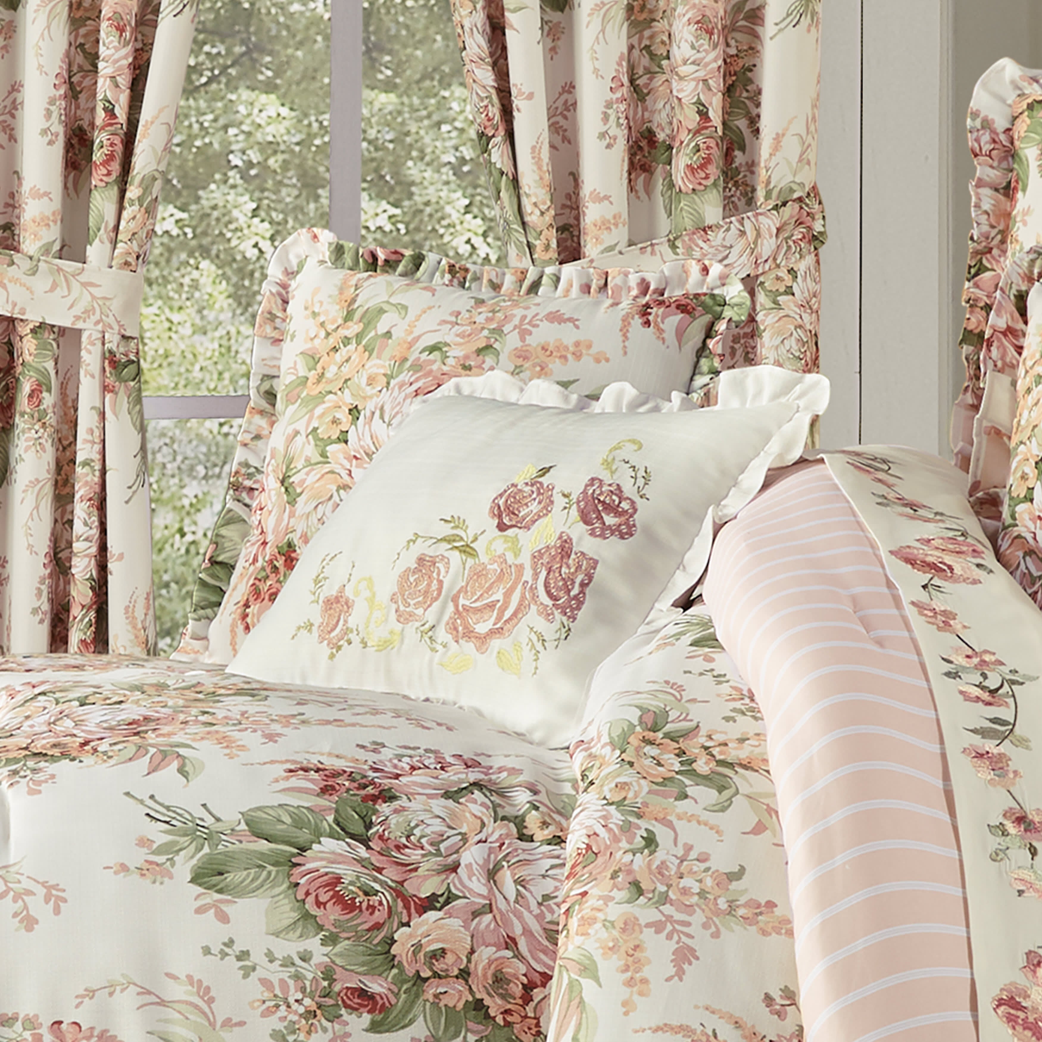 Estelle Coral Boudoir Decorative Throw Pillow, CORAL, alternate image number null