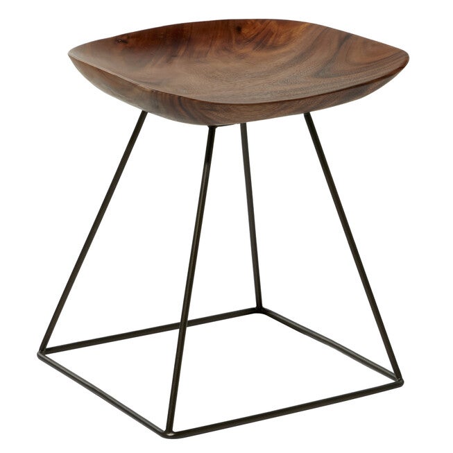 Brown Iron Rustic Stool, BROWN, hi-res image number 0