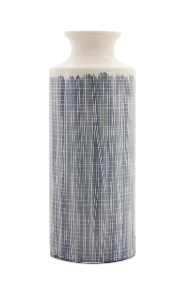 Vase 19.25 inchesH Terra Cotta, BLUE/WHITE, hi-res image number 0