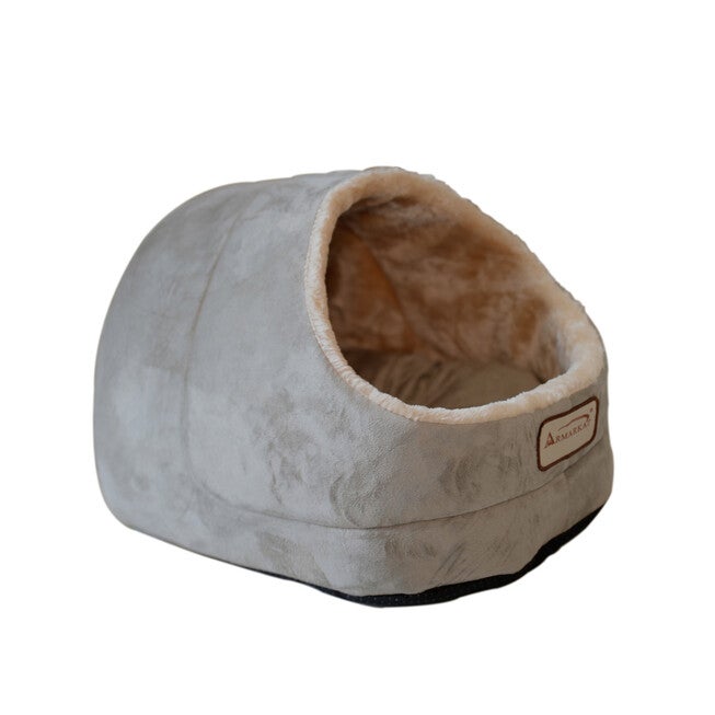 Faux Suede, Faux Fur Pet Cat Dog Cave Pet Bed, Sage Green/ Beige, , alternate image number 7
