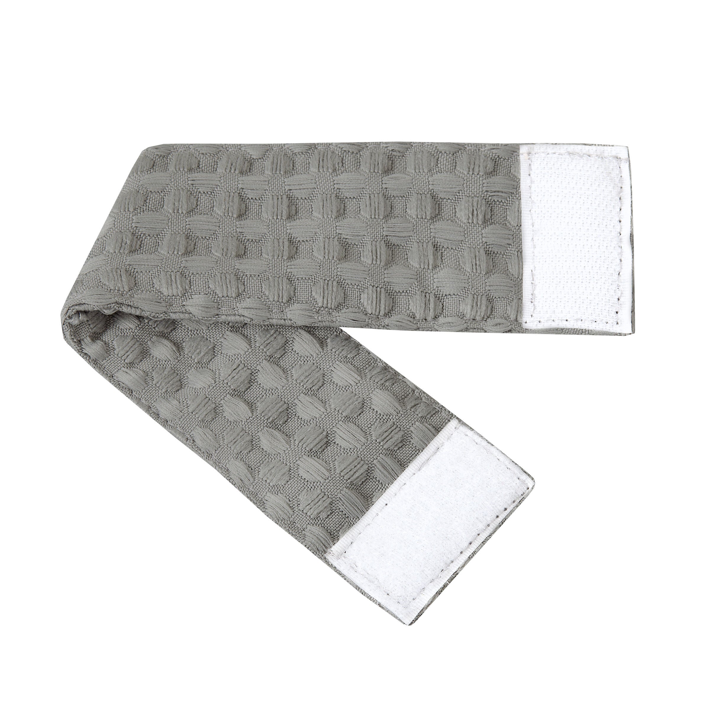 Allegra Waffle Texture Window Curtain Panel with Attached Valance, GREY, alternate image number 2