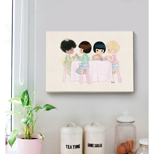 Friends Having Lunch Canvas Art, , alternate image number null