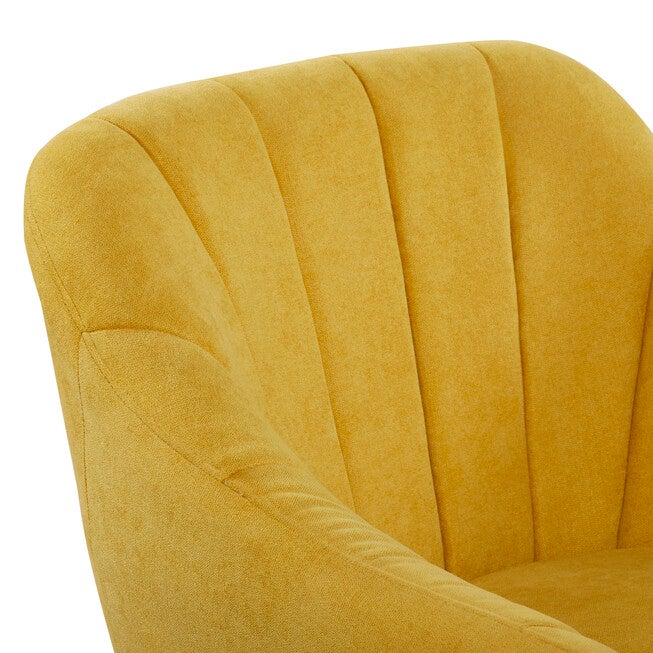 Yellow Polyester And Wood Modern Accent Chair Accent Chair, , alternate image number null