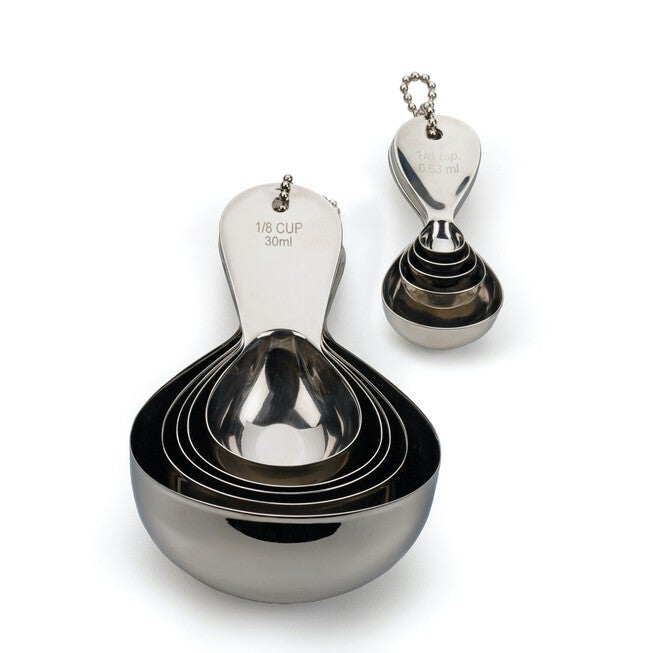 Teardrop Stainless Steel Measuring Spoon, Set 5, , alternate image number null