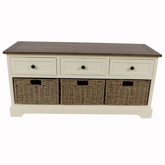 Montgomery Bench White and British Brown, WHITE, hi-res image number null