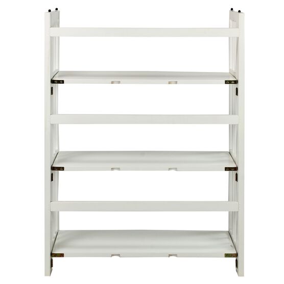 3-Shelf Folding Stackable Bookcase 27.5" Wide-White, , alternate image number null