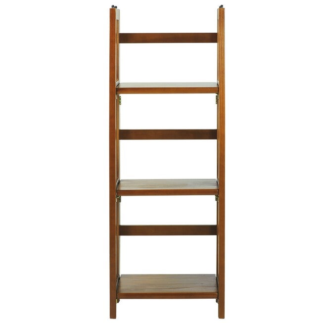 3-Shelf Folding Bookcase 14 inches Wide-Honey Oak, HONEY, hi-res image number 0