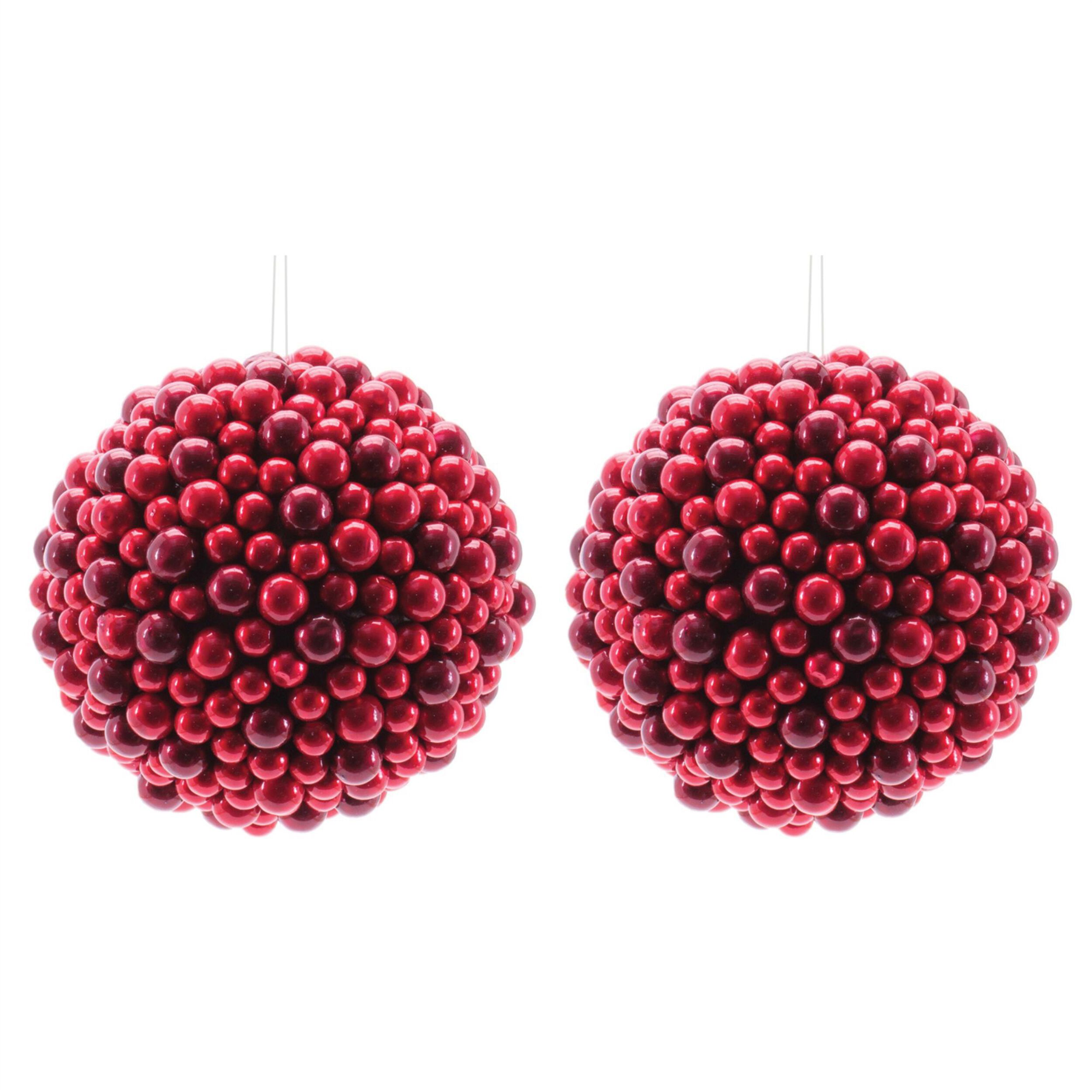 Foam Ball Ornaments (Set of 2), RED, alternate image number 2