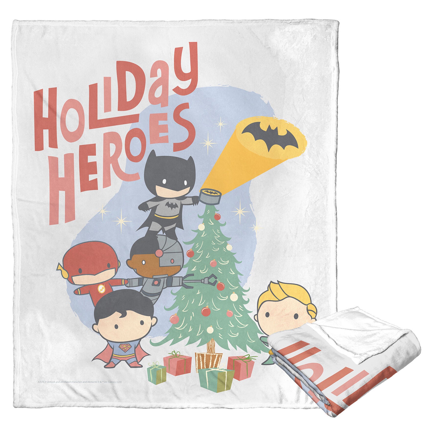 Wb Dc Justice League Holiday Heroes Silk Touch Throw, O, hi-res image number 0