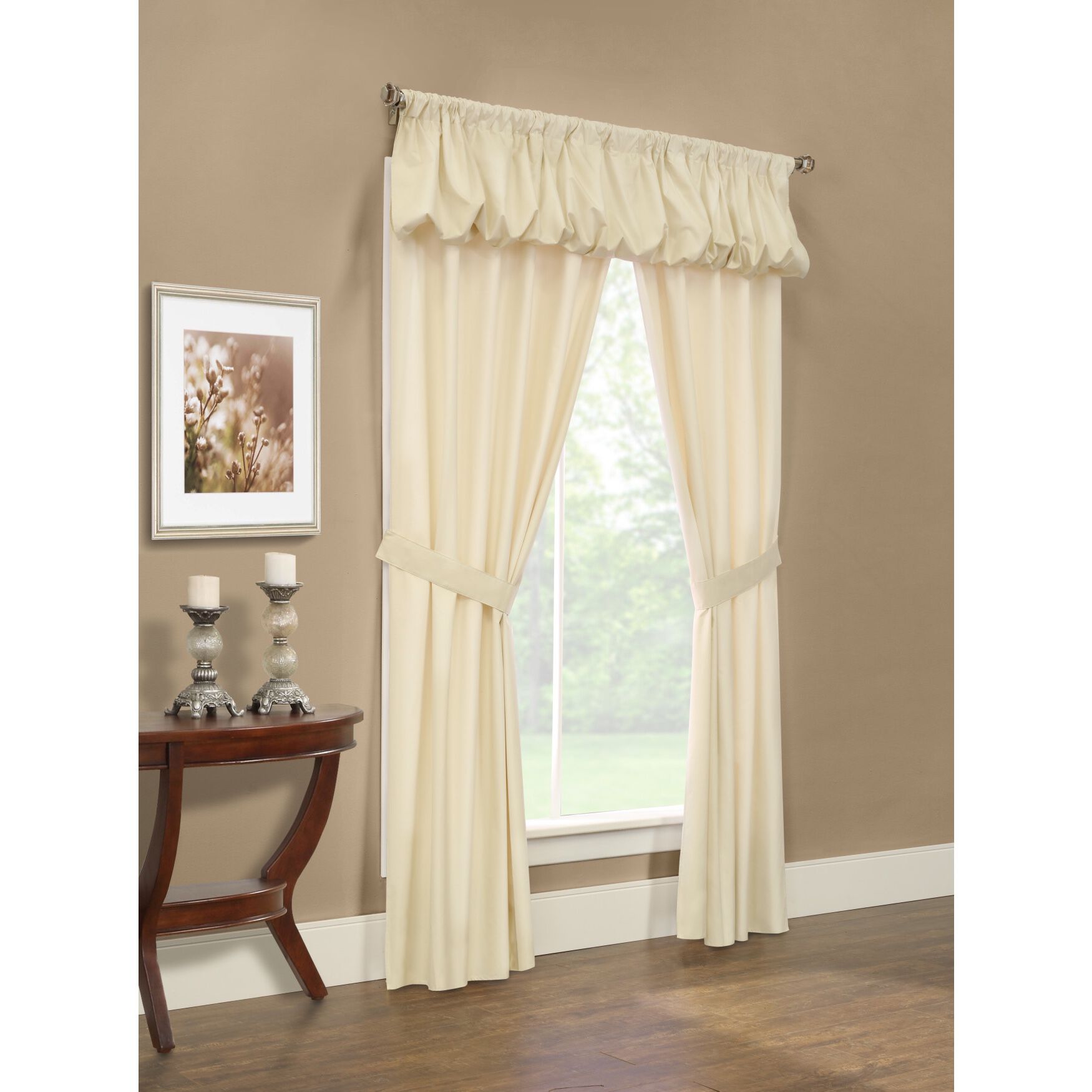 Prescott Room Darkening Rod Pocket Five In One Curtain Set, IVORY, hi-res image number 0
