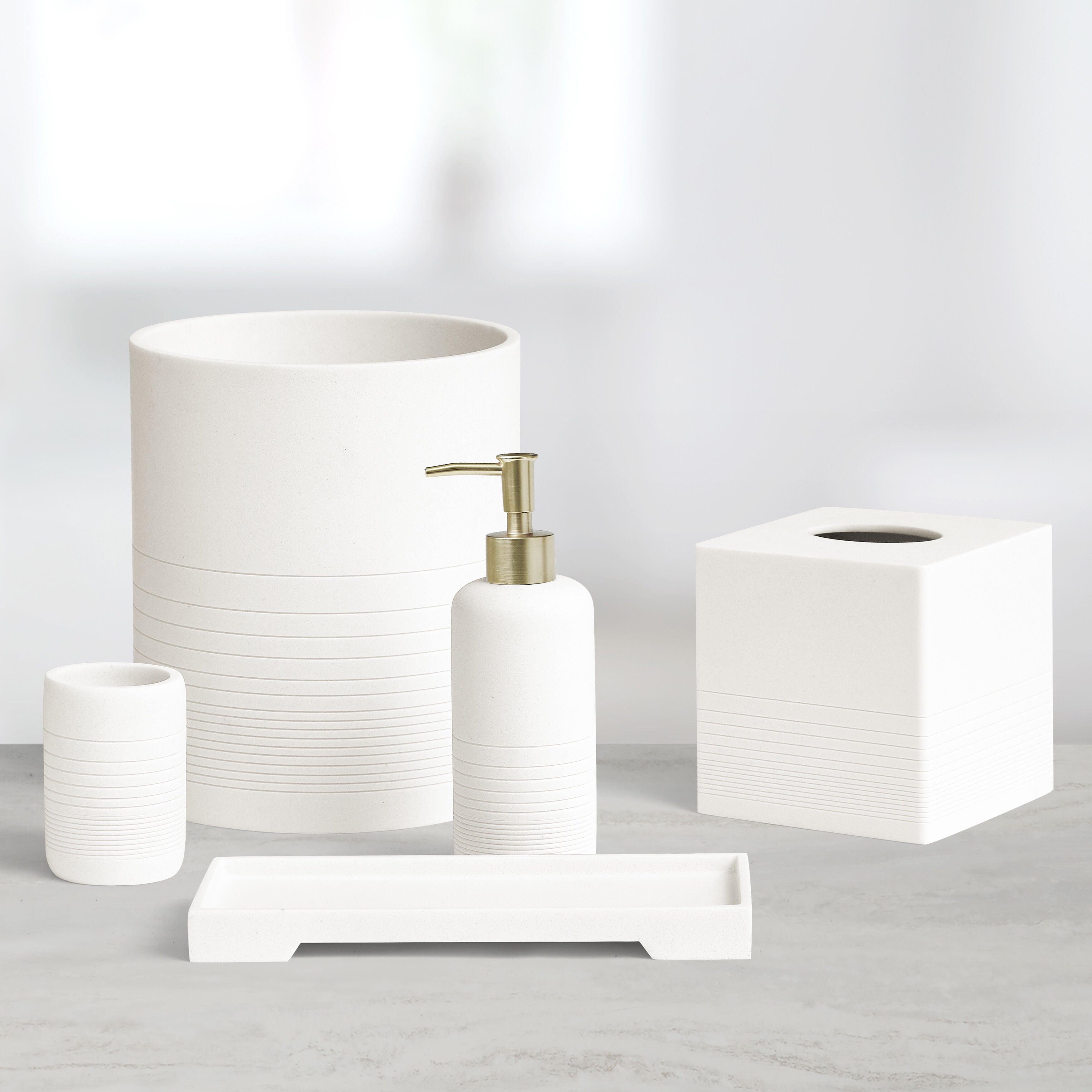 REVERIE BATH ACCESSORIES TISSUE COVER, WHITE, alternate image number 1