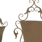 Set Of 2 Brown Metal Traditional Planter, , on-hover image number null