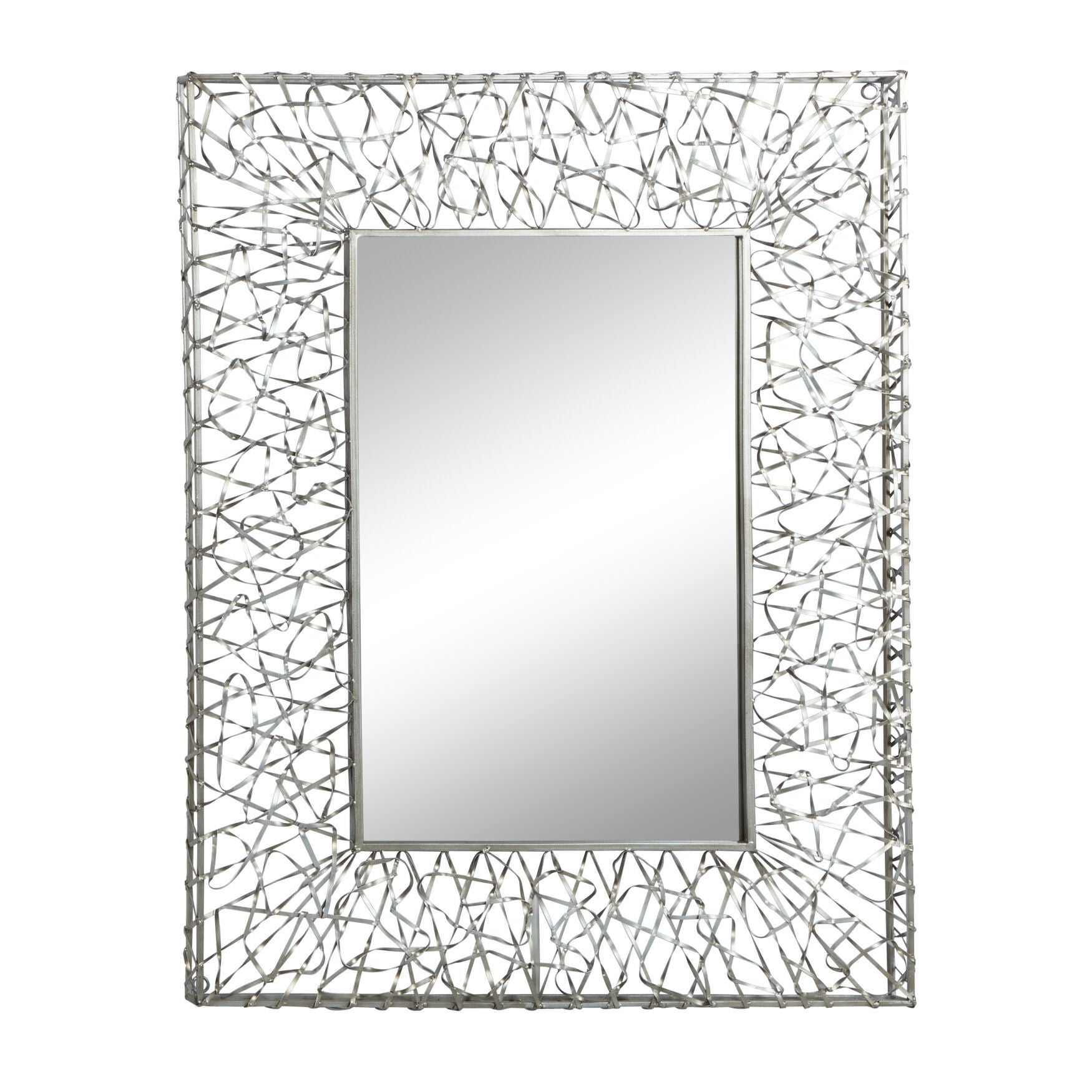 Silver Industrial Metal Wall Mirror, , alternate image number 3