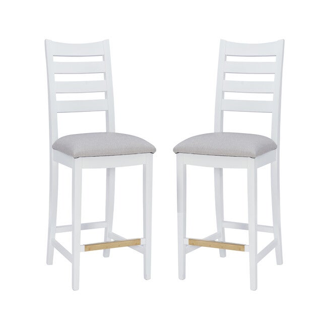 Flynn Counter Stool White Upholstered Set of 2, , alternate image number null