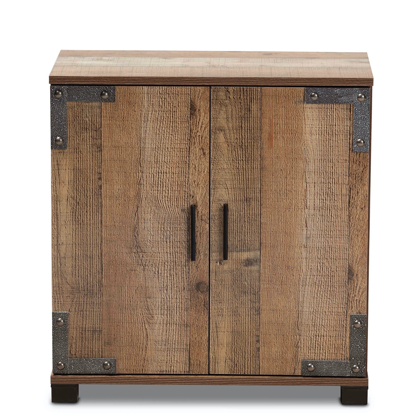 Cyrille Farmhouse Rustic Wood 2-Door Shoe Cabinet Furniture, , alternate image number 2