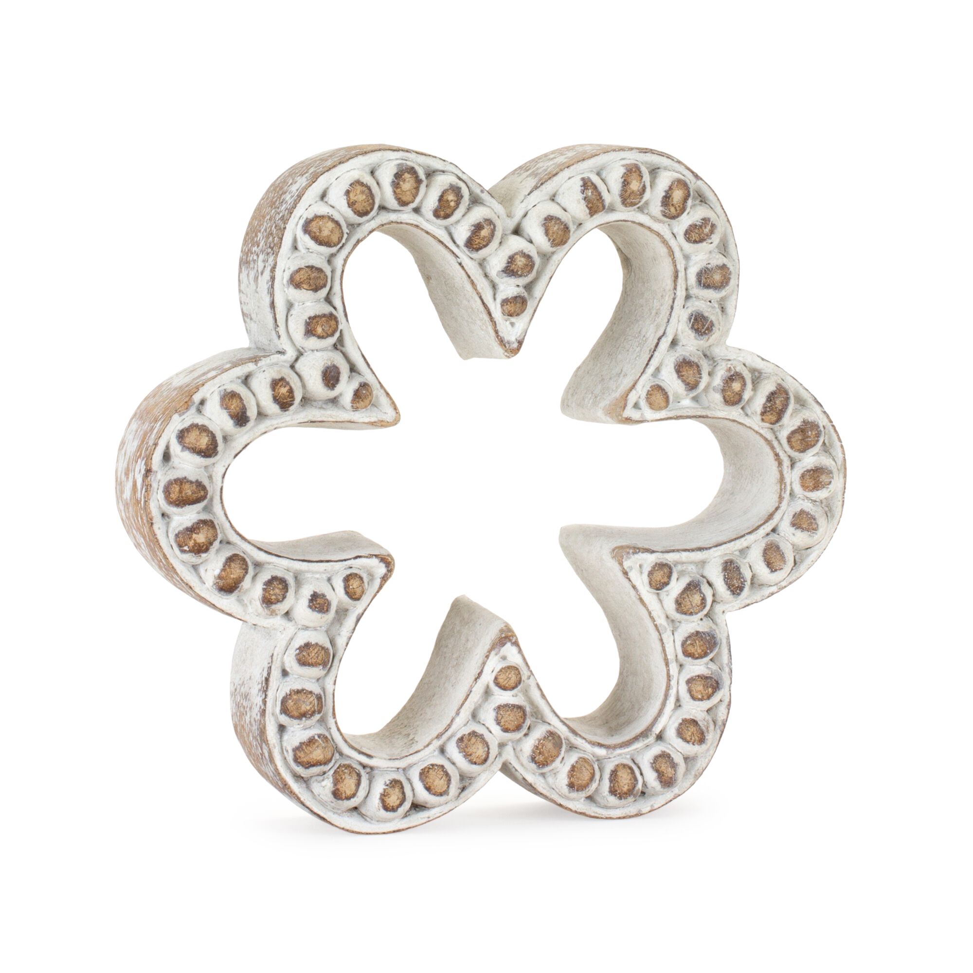 Flower Outline (Set of 3) 5.75 inchesH, 6.5 inchesH, 7 inchesH Resin, BROWN/WHITE, alternate image number 2