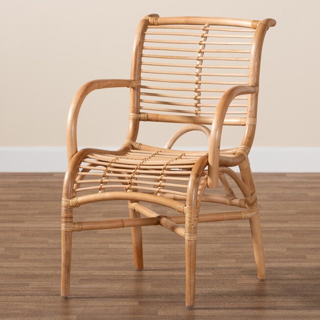 Seminyak Modern Bohemian Natural Rattan Lounge Chair, , alternate image number null