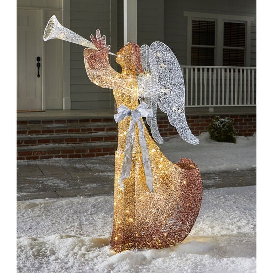 60" Pre-Lit Angel, TRUMPET, hi-res image number null