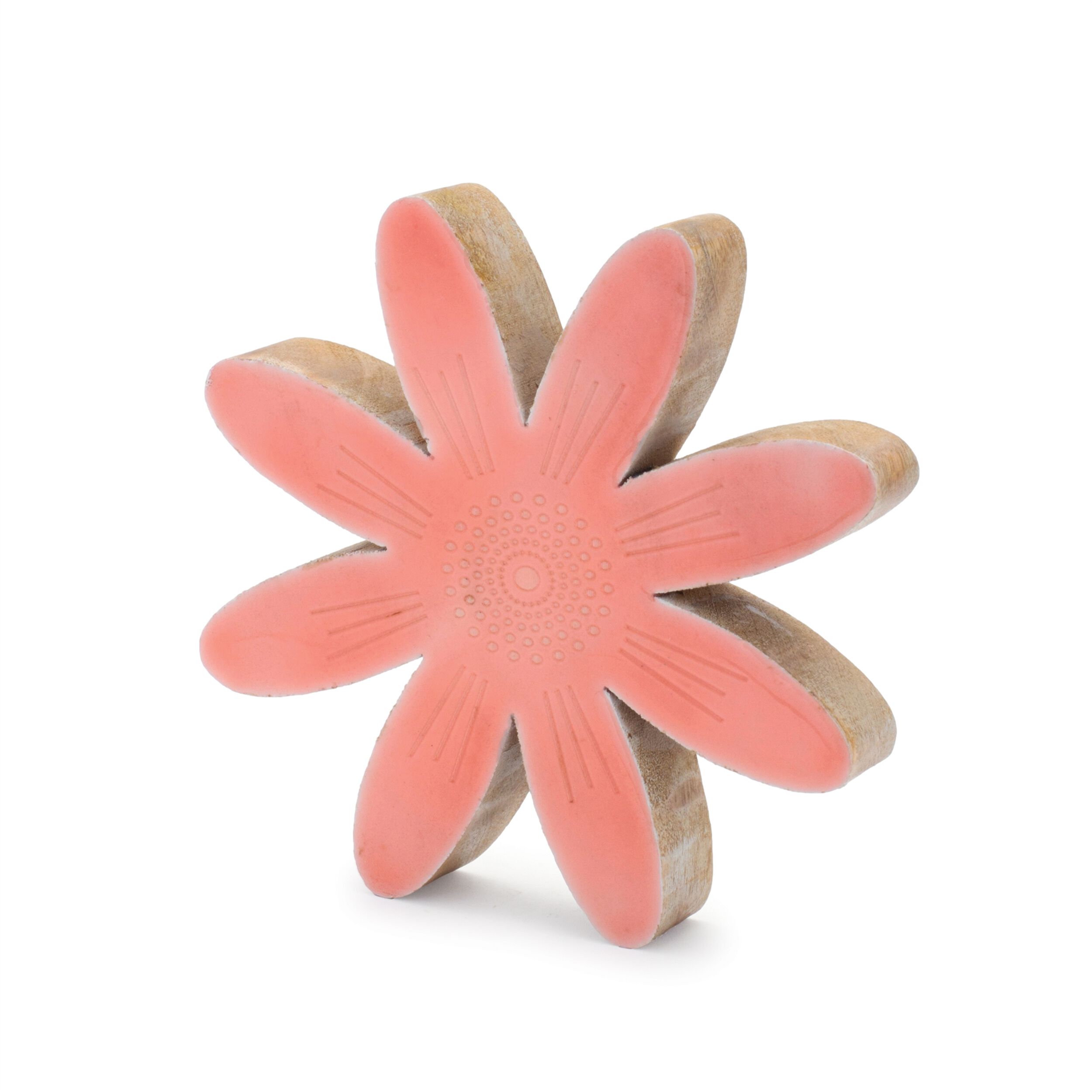 Mango Wood Flower Decor Set of 2, PINK BEIGE, alternate image number 3