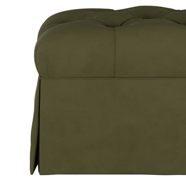 Velvet Skirted Storage Bench, , alternate image number 3