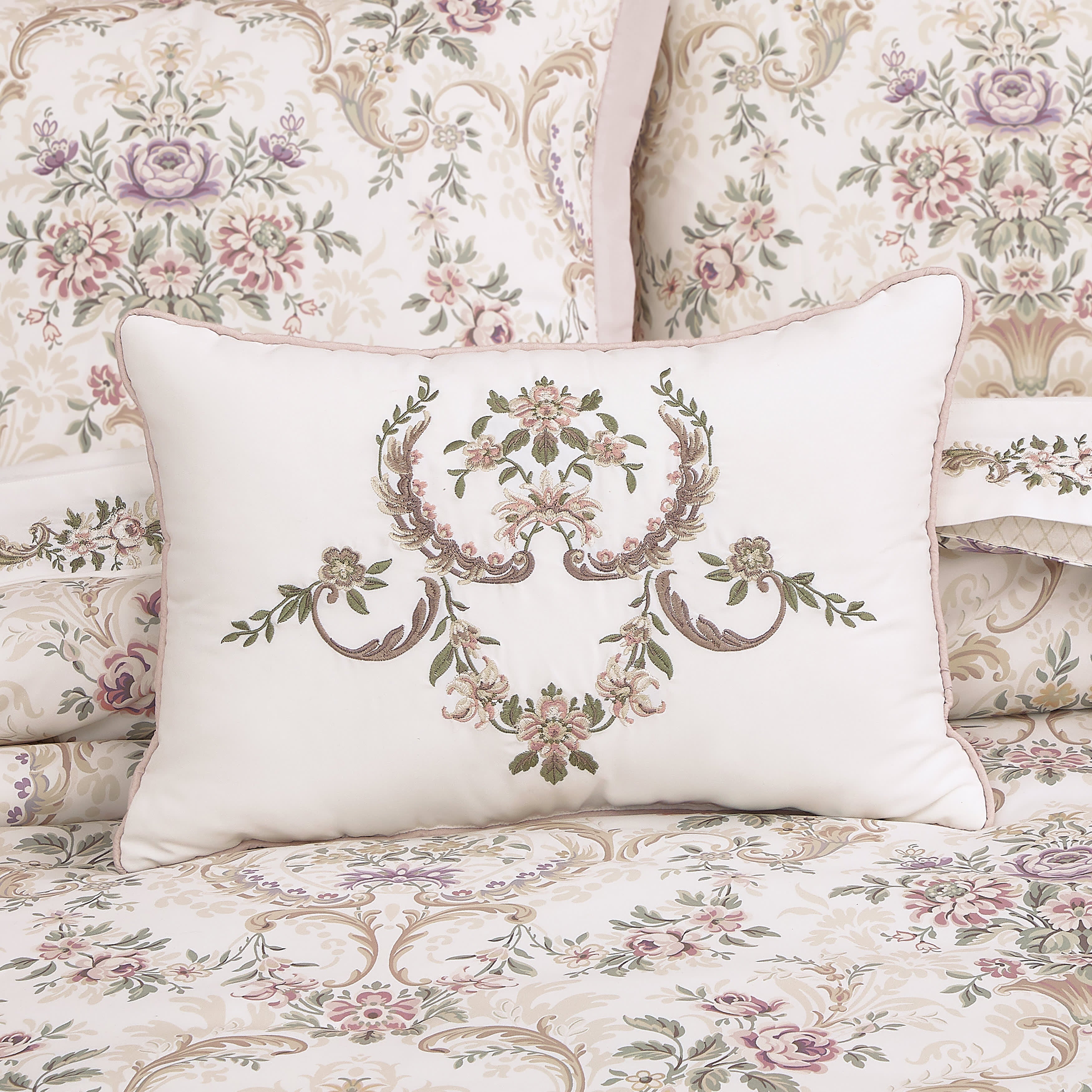 Avant Garden Boudoir Decorative Throw Pillow, BLUSH, alternate image number null