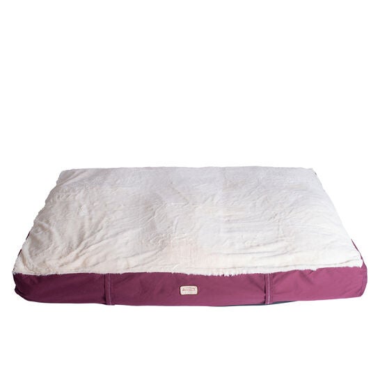 Extra Large Pet Dog Bed Mat With Poly Fill Cushion & Removel Cover, IVORY BURGUNDY, hi-res image number null