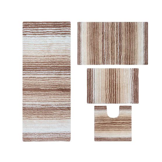 Gradiation 4 Piece Set Bath Rug Collection, BEIGE, hi-res image number null