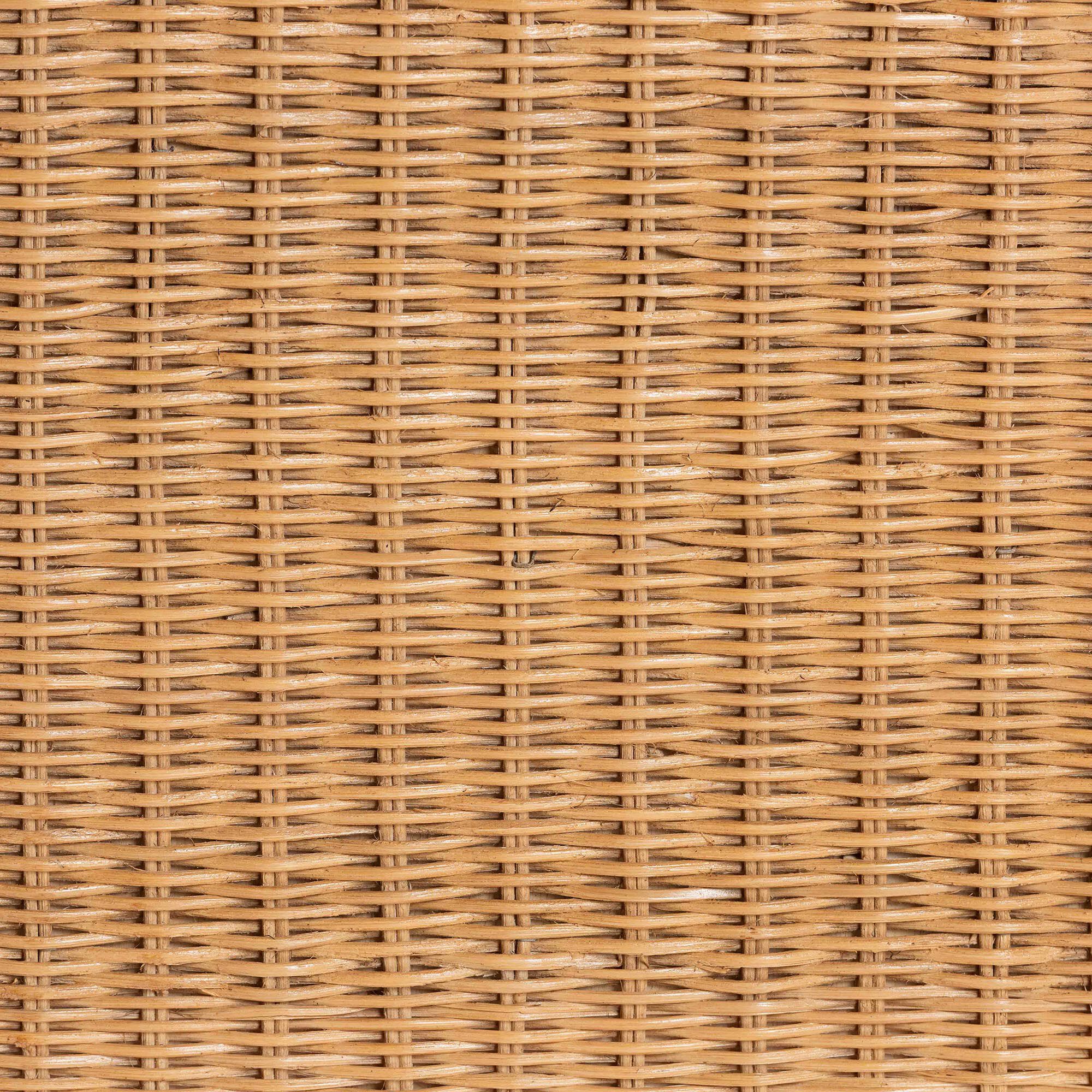 Close-up texture of natural rattan woven ottoman body