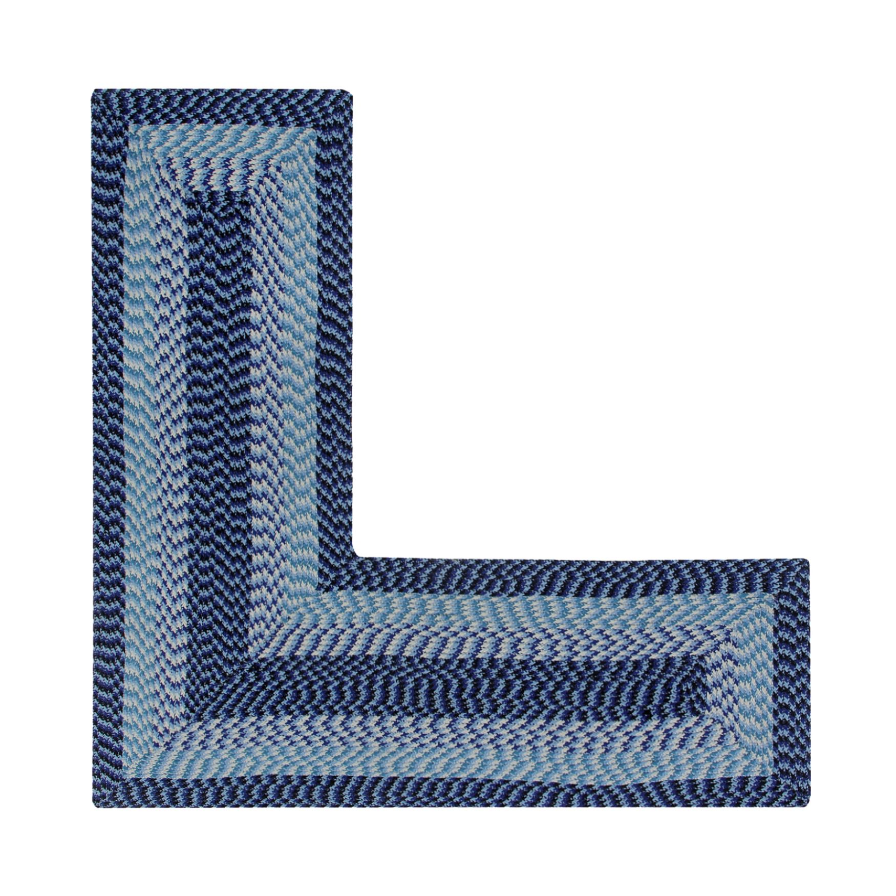Alpine Braid Collection Reversible Indoor Area Rug in Vibrant Colors, 24 inches" x 48 inches" x 48 inches" L-Shape , NAVY STRIPE, hi-res image number 0