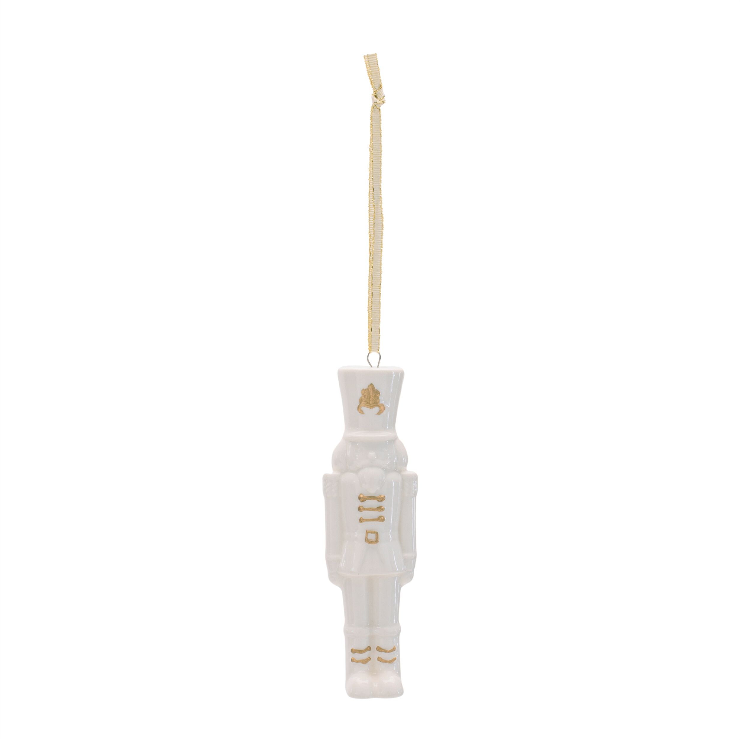 Porcelain Nutcracker Ornament with Gold Accents (Set of 12), WHITE, alternate image number 3