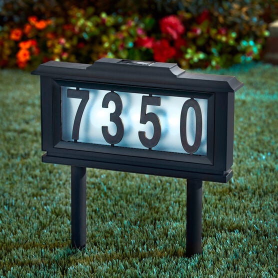 Solar Light House Number Plaque, BLACK, hi-res image number null