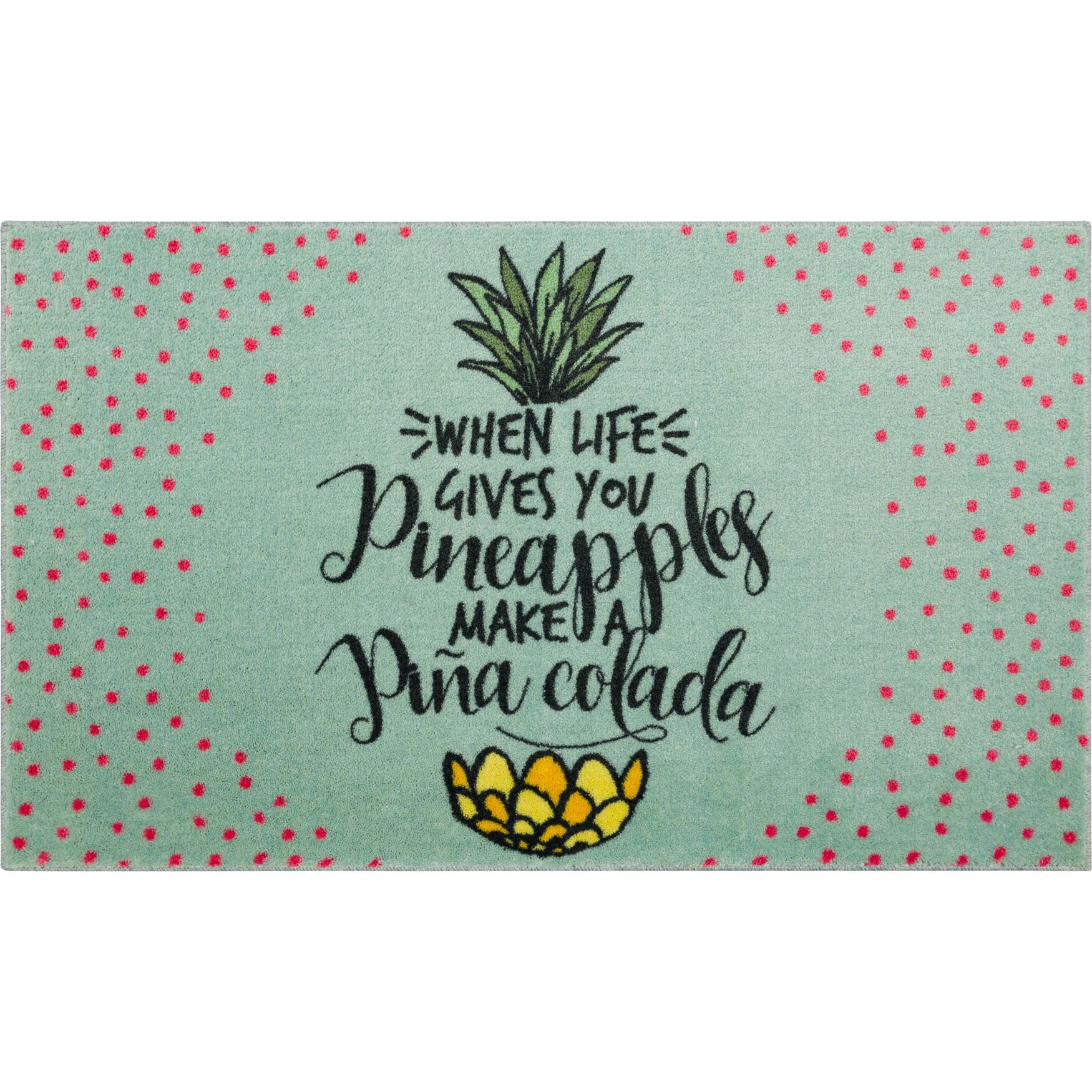 Pineapples Kitchen Rug Durable, Easy Care, Blue Catherines