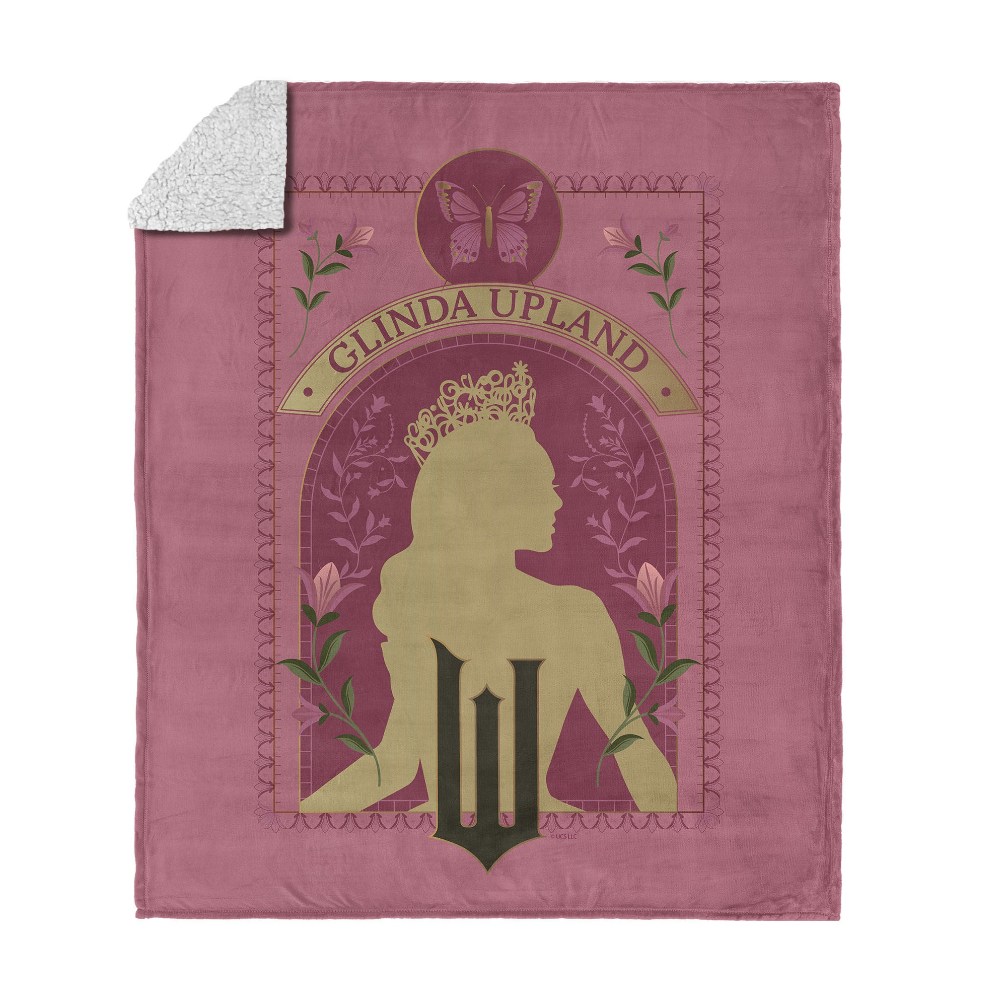 Wicked Glinda Upland Silk Touch Sherpa Throw Blanket 50x60 inches, GLINDA, hi-res image number 0